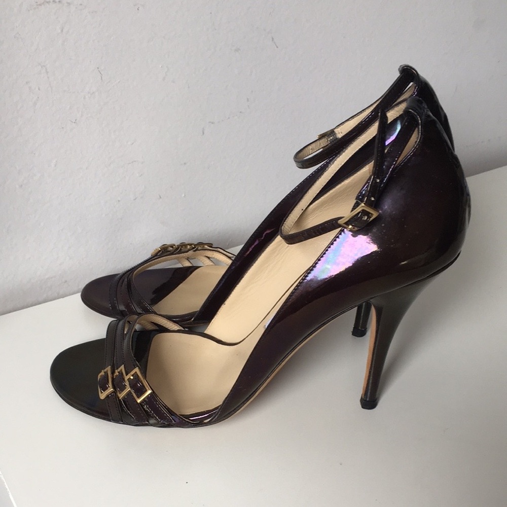 Jimmy Choo Purple / Black Metallic Heels Sandals size 39 - Picture 5 of 16